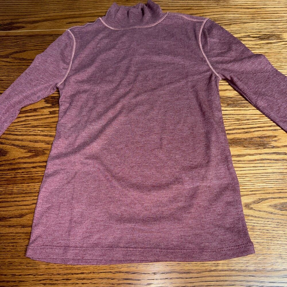 NWT Madewell Vibrant Wine/Marroon Mock Neck Long Sleeve Tee Size XS Tight Knit
